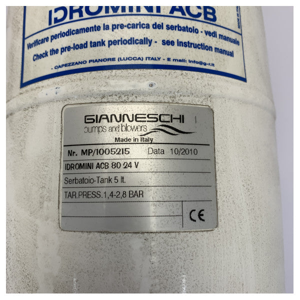 Gianneschi Idromar ACB 80 Hydrofor Vattentrycksystem - 24V - 5L Tank