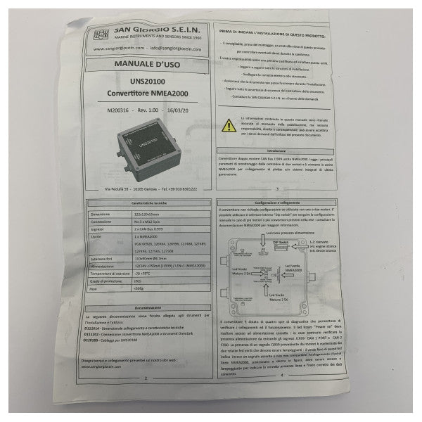 San Giorgio Double Engine Data Converter J1939 til NMEA 2000 - UNS20100