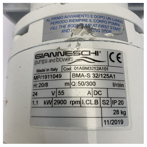 Gianneschi BMA-S 32/125 A1 Αυτοαναρροφούμενη Χάλκινη Αντλία 24V 1.1 kW