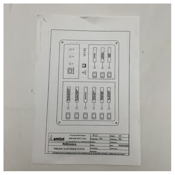 Amiot 9-function 12V electric switch panel | schakelpaneel - 93219