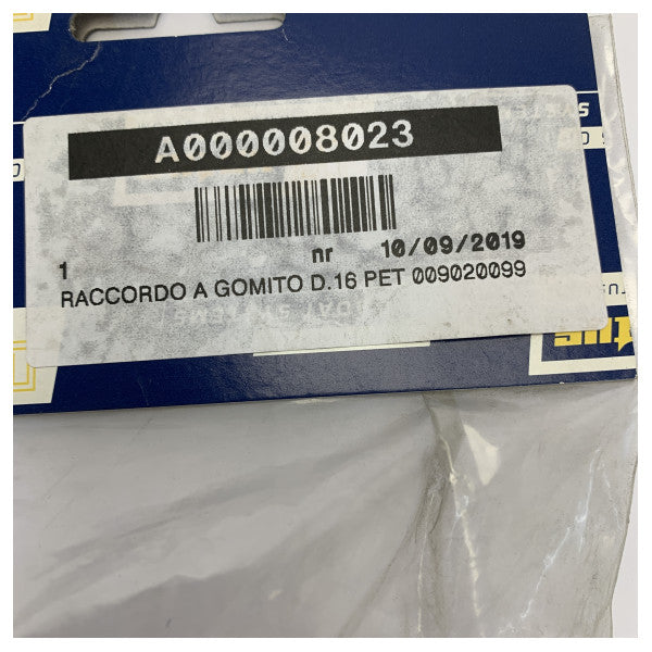Conector de Mangueira Vetus RT16B para Tanques Fixos com Curva de 90 Graus