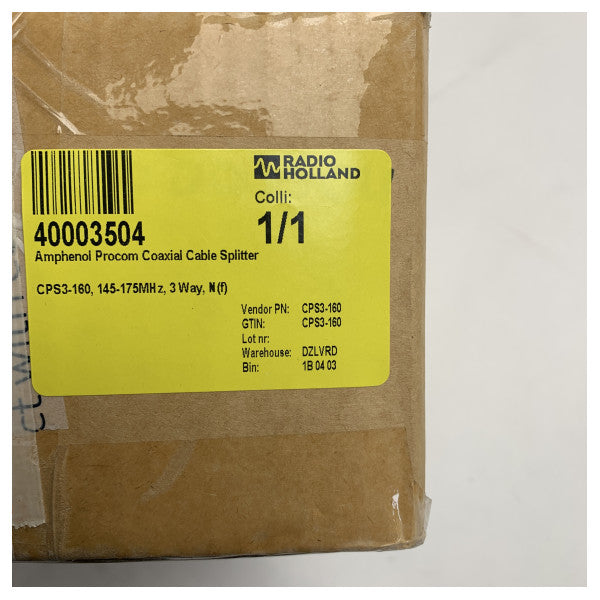 Amphenol Coaxial Cable Splitters CPS3-160 145 - 175 MHz 500W