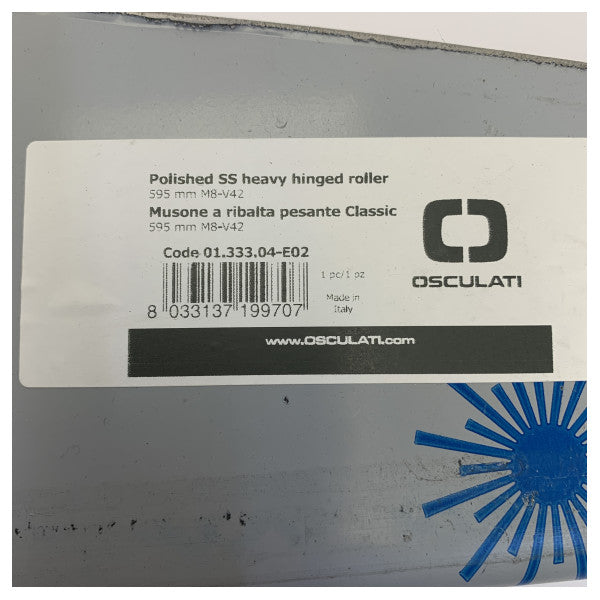 Osculati Anker Bugrollen Schwerlast 30 KG mit Rolle Edelstahl 595 mm