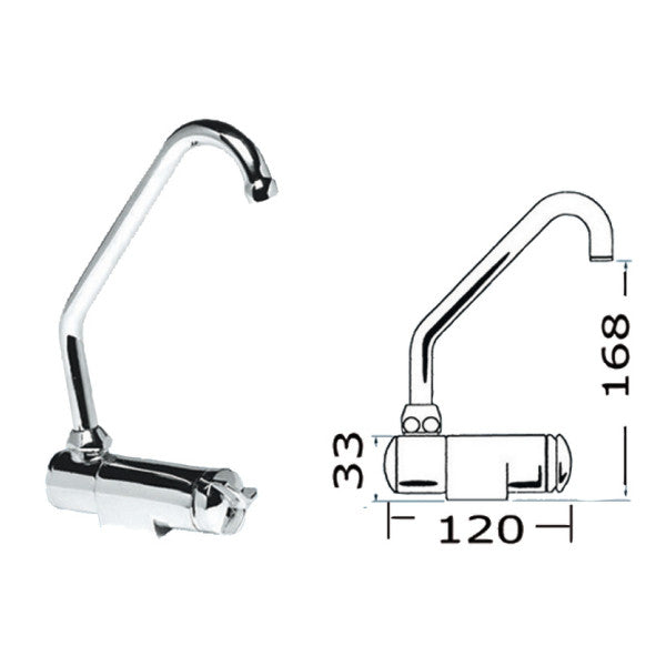 Αναμικτήρας Osculati Chrome Star Series Foldable Hot/Cold - 17.049.00