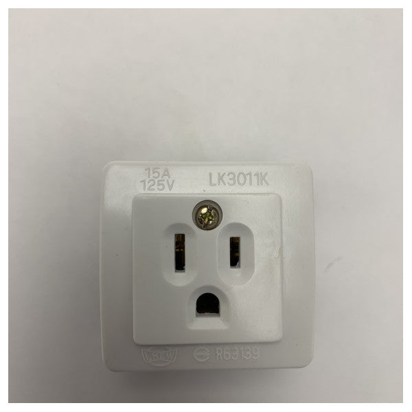 Single Bulkhead Socket LK3011K 125V 15A Wall Outlet Waterproof