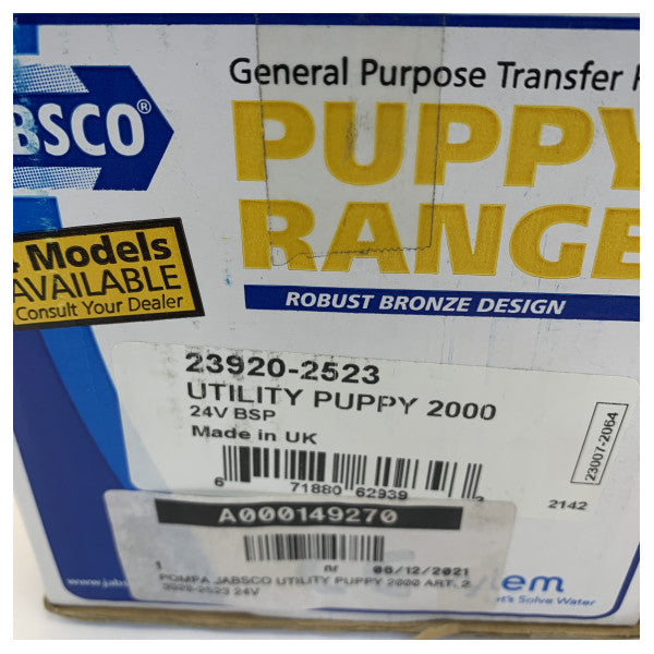 Jabsco Utility Puppy 2000 Pompası 24V 30L/dk - 23920-2523