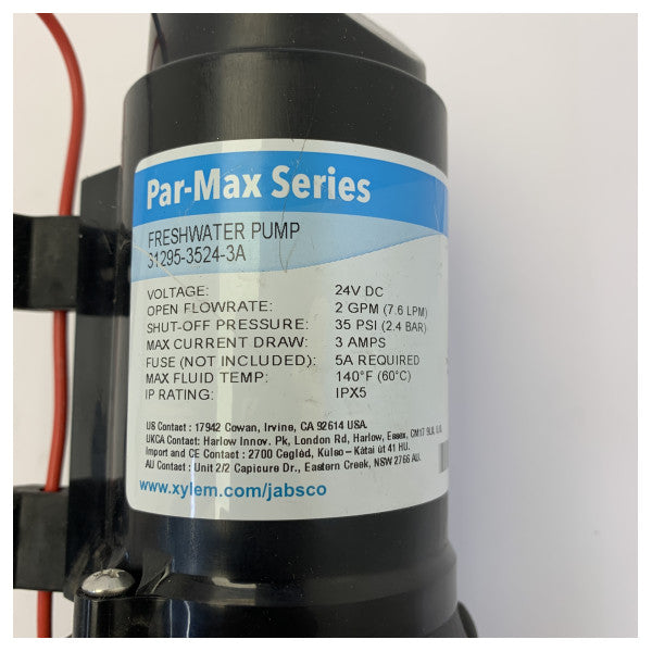 Jabsco Par-Max 2 Tatlı Su Pompası 24V 35PSI 7.6L/dak - 31295-3524-3A