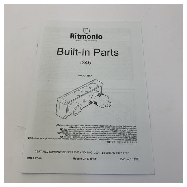 Ritmonio SR Tie خلاط حائط كروم C0240001CRL - ملحقات يخت فاخرة