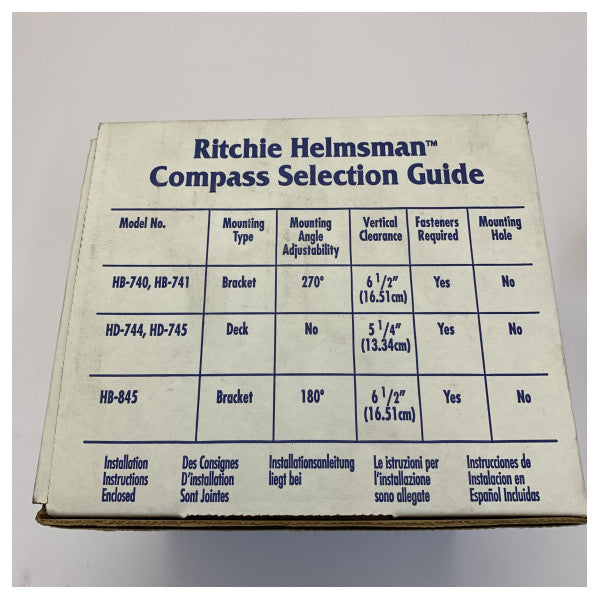 Ritchie Helmsman HF-743 Magnetic Liquid Compass - Black Horizontal