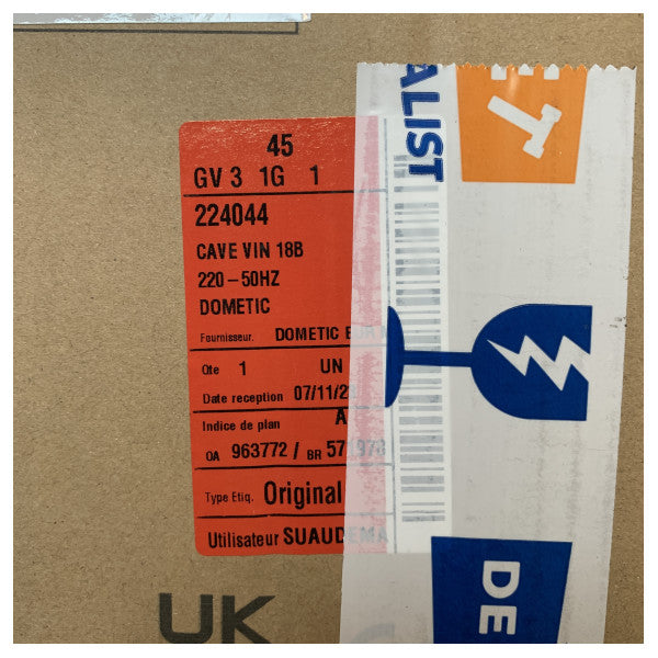 Dometic CB18 30 см Климатичен шкаф за вино с 18 бутилки за вграждане - 9600050797