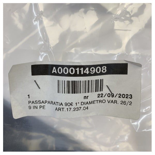 Osculati 1 Tomme 26-29 mm Bulkhead-forbindelse 90 Grad - 17.237.04