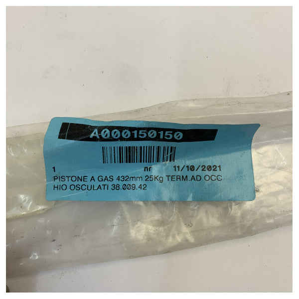 Osculati gasfjedre 432mm 25kg med øje-forbindelse - 38.009.42 rustfrit stål