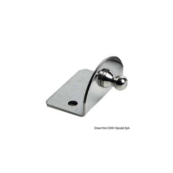 Plaque compacte en acier inoxydable Osculati 90° avec boule de 10 mm - 38.013.24