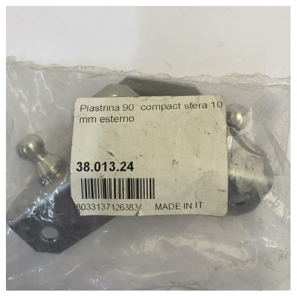 Osculati rustfrit stål 90° kompakt plade med 10 mm kugle - 38.013.24