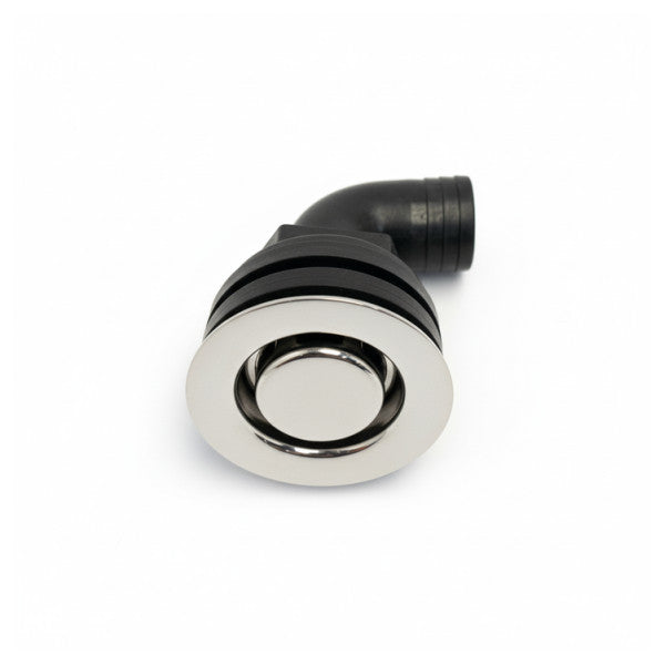 Osculati Stainless Steel Skin Fitting 90 Degree Flush Mount - Hose Connection 25mm