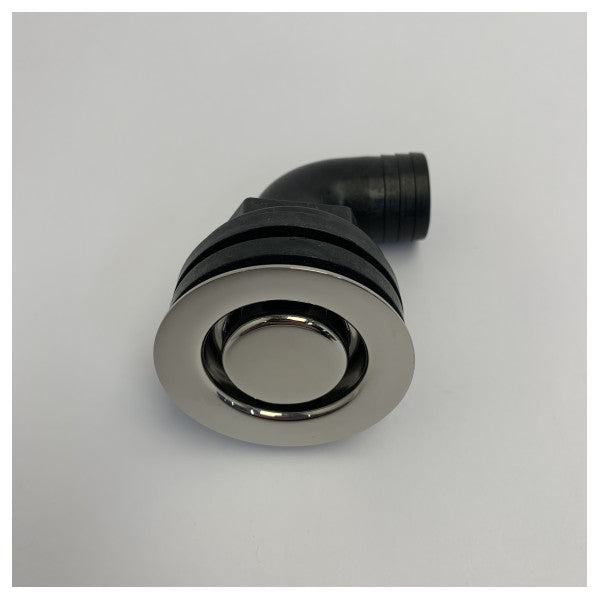 Osculati Stainless Steel Skin Fitting 90 Degree Flush Mount - Hose Connection 25mm