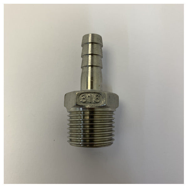 Hose barb 1/2 inch x 10mm - 316 Stainless Steel Fitting
