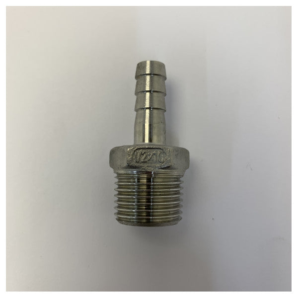 Hose barb 1/2 inch x 10mm - 316 Stainless Steel Fitting