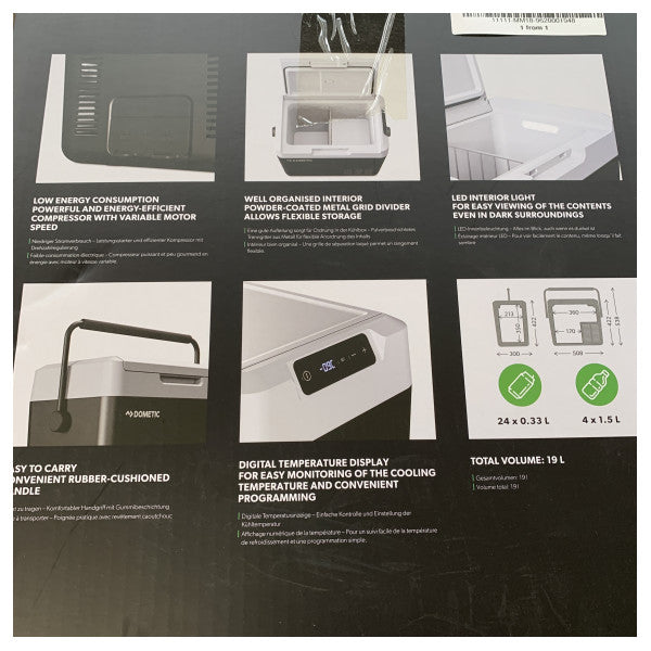 Caixa frigorífica para compressor CFF-18 da Dometic 19L - 12/24/230V - cinzento