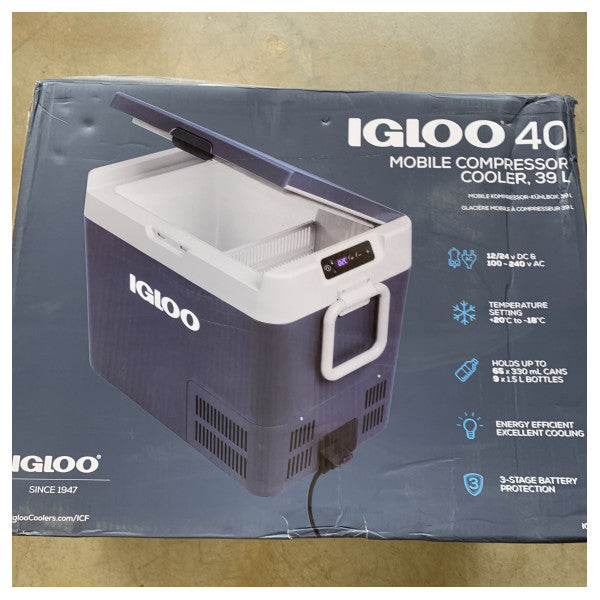 Κουτί ψύξης συμπιεστή Igloo ICF40 40L μπλε AC/DC 12/24/230V