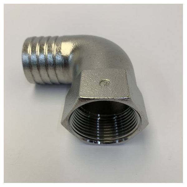 Osculati raccord en acier inoxydable à barbillon de 90 degrés 1 1/4 x 38mm
