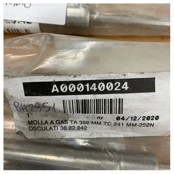 Osculati Marine Gassfjær 380mm 250N - Rustfritt Stål 38.020.42