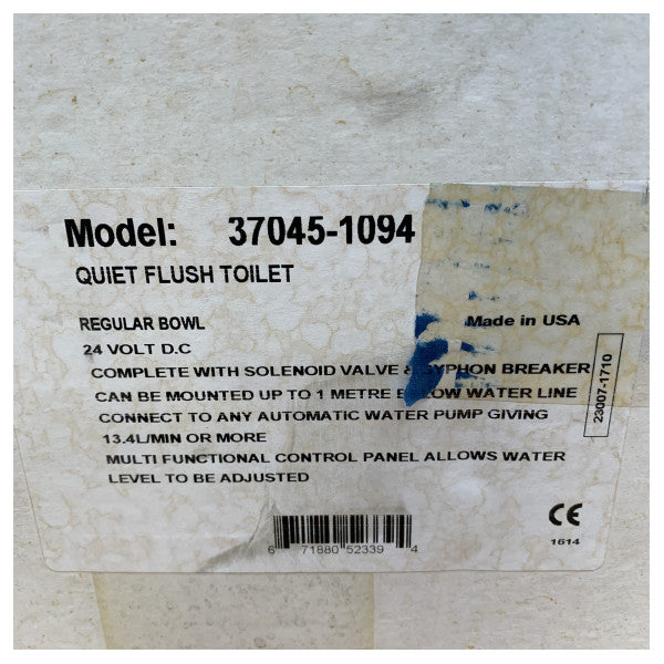 Sanitário Elétrico Jabsco Quiet Flush com Válvula Magnética 24v - 37045-1094