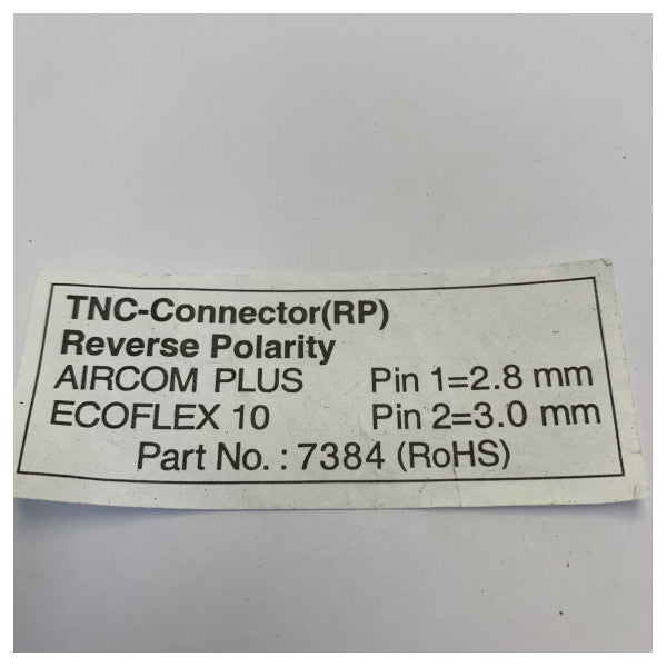 Conector de solda fêmea TNC Aircom Plus para Ecoflex 10 - SSB 70-7384 Conector RF