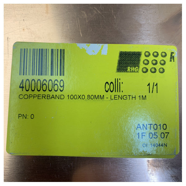 RHG Kopparband 100x0,80 mm (1 m) - Jordningslist för marint bruk, yachtbeslag