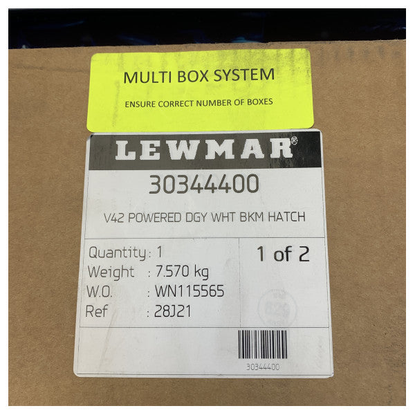 Lewmar elektrisk hardtop åbning lue sort med aktuator - 30344400