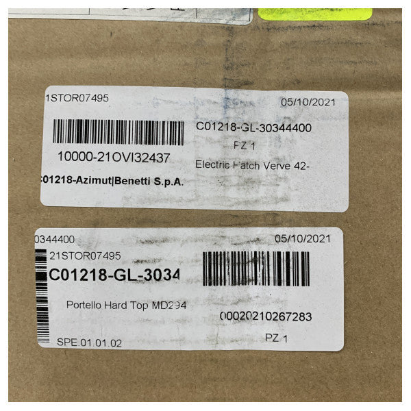 Lewmar elektrisk hardtop åbning lue sort med aktuator - 30344400