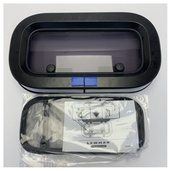 Lewmar SZ0-A1 Otvoreni crni portlight s mrežicom protiv insekata - 393029989