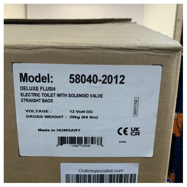 Toilet électrique Jabsco Deluxe Flush 17 pouces 12V - 58040-2012