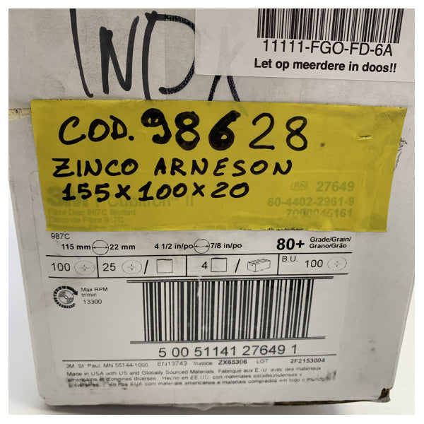 Kit anodo di zinco a trazione superficiale Arneson tipo FD-6A - 155 x 100 x 20 mm