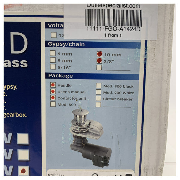 Nopea Aries 24V 1400W 10 mm sähkövinssi, jossa on kapstaani - A1424D