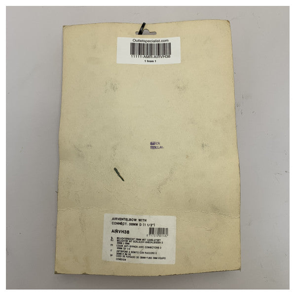 Vetus AIRVH38 38 mm belufterbøjning sort