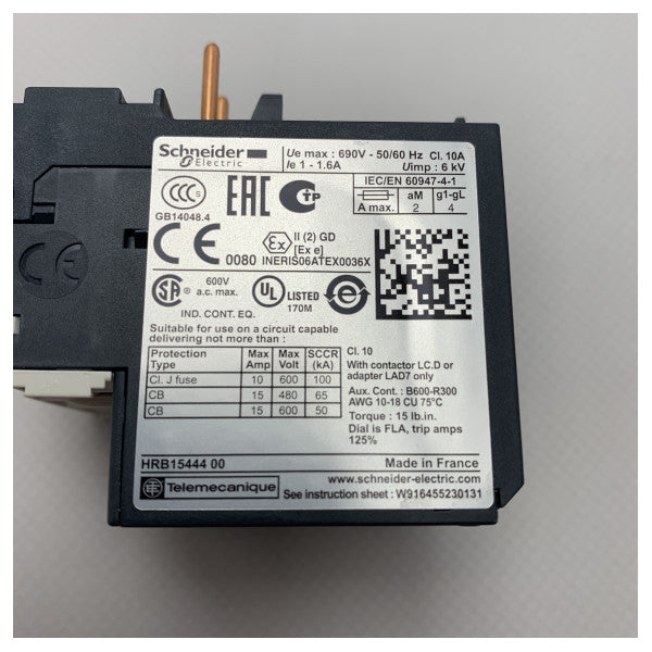 Schneider Electric LRD06 ρελέ θερμικής υπερφόρτωσης κινητήρα