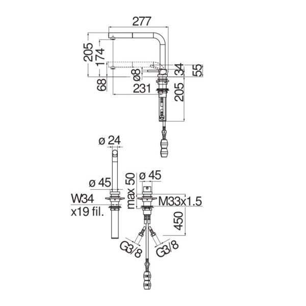 Вкладка змішувача Nobili Acquerelli хромований одноважільний - AQ93655CR