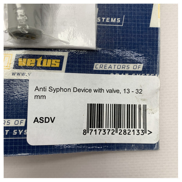 Vetus ASDV 12 - 32 мм пластмасов аератор с клапан