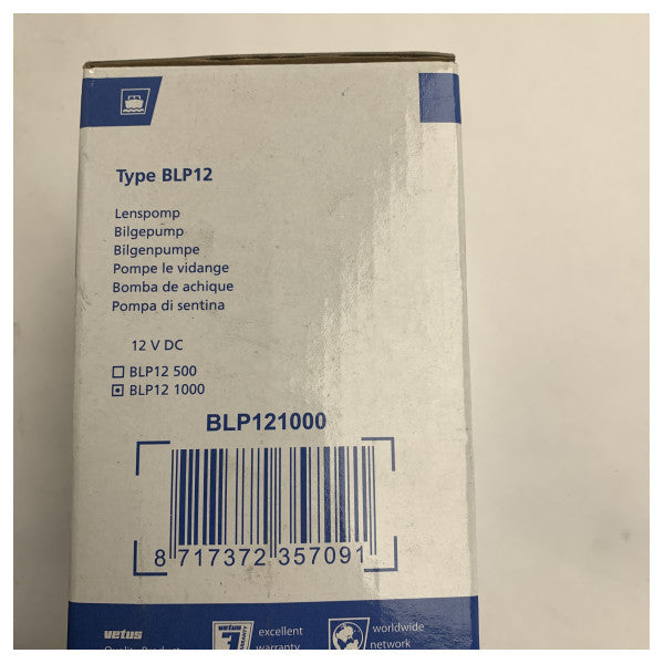 Трюмна помпа Vetus BLP121000 3800L/h 12V