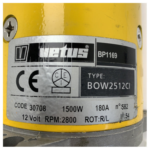Vetus BP1169 BOW2512 motor eléctrico de hélice de proa 25 KGF 12V