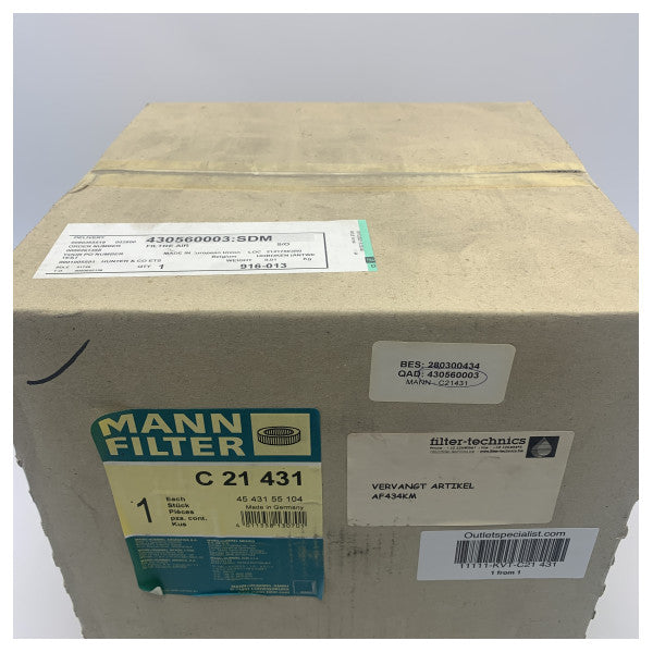 MANN C21 431 Στοιχείο ένθετου φίλτρου αέρα κινητήρα ντίζελ