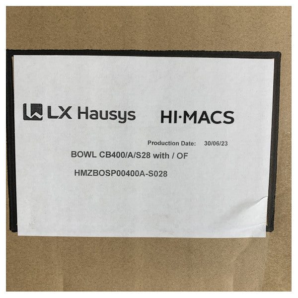 Hi-Macs Washbasin CB400 S28 Washbasin White