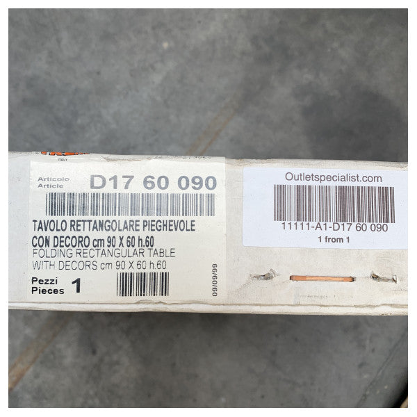 Trem katlanabilir tekne masası beyaz 90 x 60 x 60 - D17 60 090