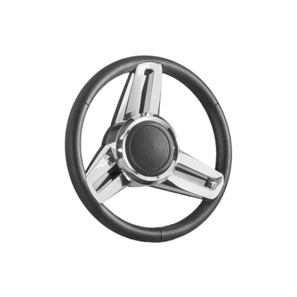 Volante Isotta DAPONTE 350 mm in acciaio inox nero di alta qualità