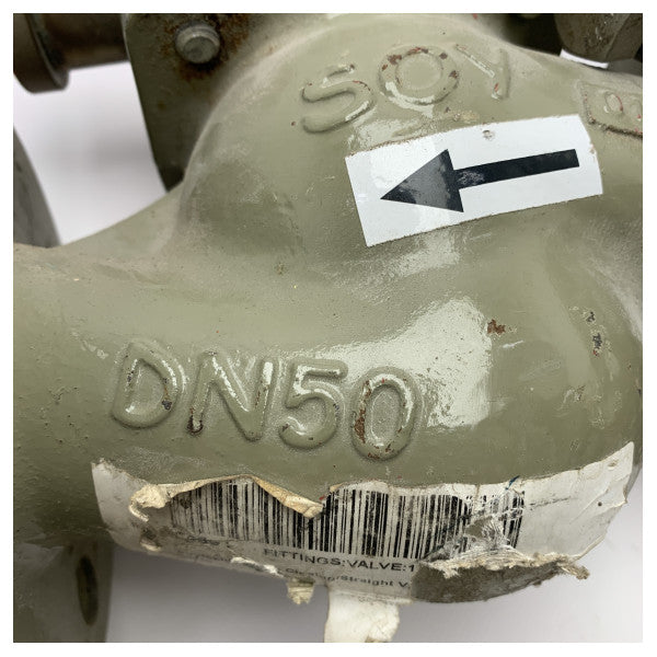 Válvula de gaveta de ferro marítimo DN50 PN16 de alta qualidade com revestimento resistente à corrosão e funcionamento com volante