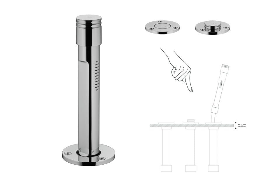 Elka DO.2017 pop-up däckdusch i aluminium med flexibel slang