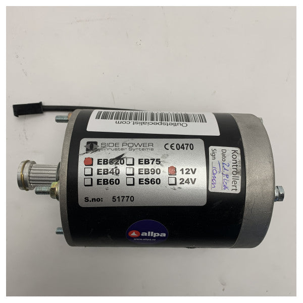 Silnik elektryczny dziobowego steru strumieniowego Side Power ESB20-12V 1,1 KW