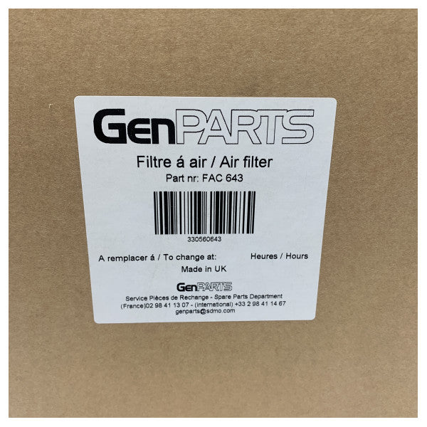Genparts FAC643 Engine Air Air Filter