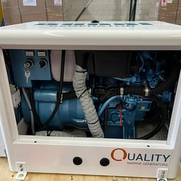 Nanni QMF6.0M 5 kW|1500 rpm 舶用ディーゼル発電機、サウンドシールド付き 230V